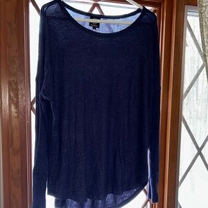 Bobeau Navy Long Sleeve Top